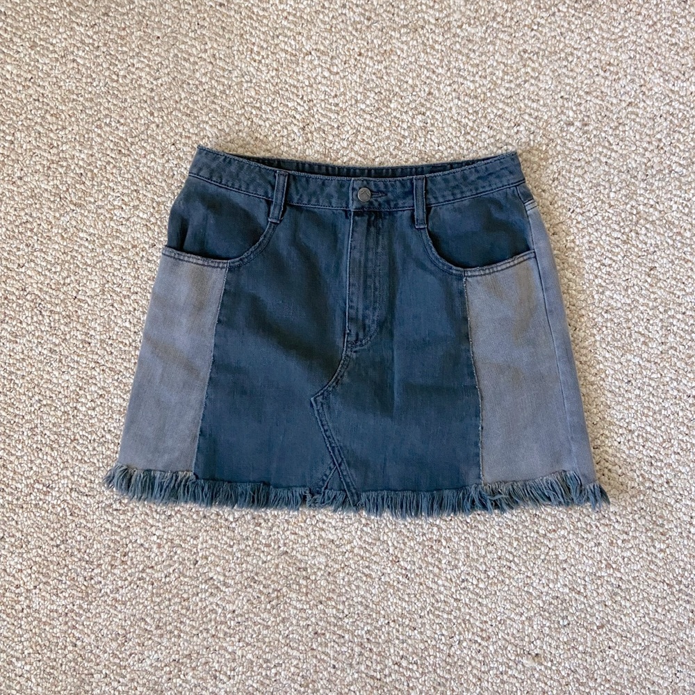 Free People Patchwork Denim Skirt
